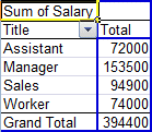 Excel 2007 PivotTable