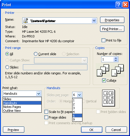 PowerPoint2003- Printing window