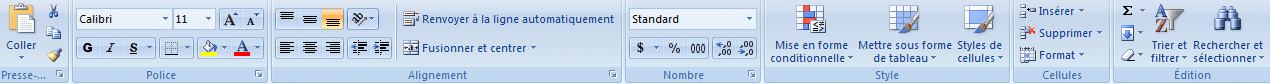 Excel 2007 : Acceuil