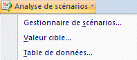 Excel 2007: donnée-Analyse de scénarios