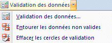 Excel 2007:Donnée-Validation des data