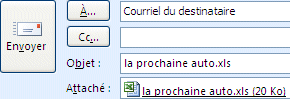 Excel 2007 : Envoyer workbook par courriel électronique (courriel)