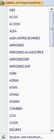 Excel 2007: Formule-Math eat trigomométrie