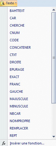 Excel 2007: Formule-Texte