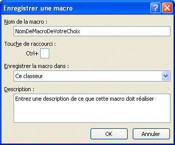 Enregistrer une macro