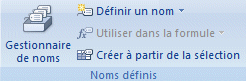 Excel 2007 : Formules - noms definis