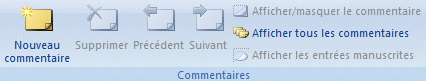 Excel 2007: Révision-commentaires