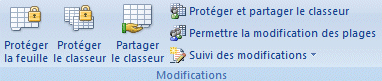 Excel 2007:Révision-Modifications