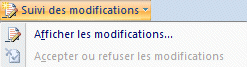 Excel 2007:Révision-Suivi des modification