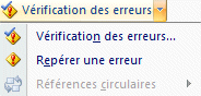 Excel 2007 : Formule - verification des erreurs