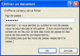 Excel 2007 : Chiffrer le document