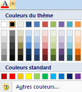 Powerpoint 2007 : Acceuil - Couleur de police