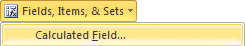 Excel 2010 - PivotTable - Calculated field button