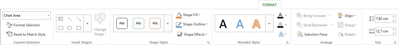 Excel 2013 - Chart - Format tab