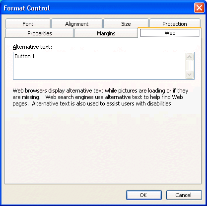Excel: Web properties